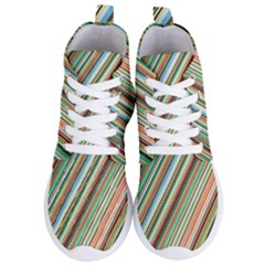 Stripe-colorful-cloth Women s Lightweight High Top Sneakers by nate14shop