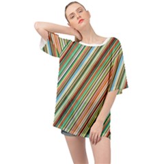 Stripe-colorful-cloth Oversized Chiffon Top