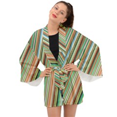 Stripe-colorful-cloth Long Sleeve Kimono by nate14shop