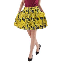 Yellow-abstrac A-line Pocket Skirt by nate14shop