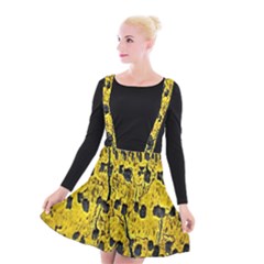 Yellow-abstrac Suspender Skater Skirt by nate14shop