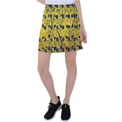 Yellow-abstrac Tennis Skirt