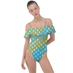 Abstract-polkadot 01 Frill Detail One Piece Swimsuit by nate14shop