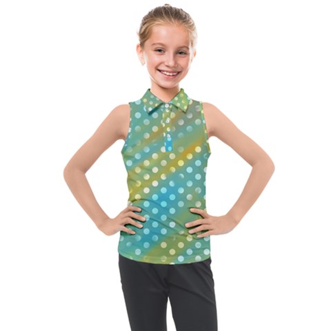 Abstract-polkadot 01 Kids  Sleeveless Polo Tee by nate14shop