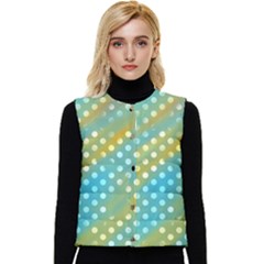 Abstract-polkadot 01 Women s Short Button Up Puffer Vest by nate14shop