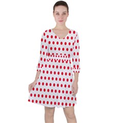 Abstract-polkadot 02 Quarter Sleeve Ruffle Waist Dress by nate14shop