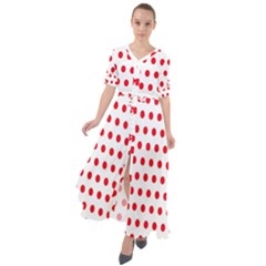 Abstract-polkadot 02 Waist Tie Boho Maxi Dress