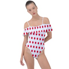 Abstract-polkadot 02 Frill Detail One Piece Swimsuit by nate14shop