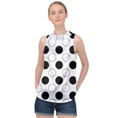 Abstract-polkadot 03 High Neck Satin Top