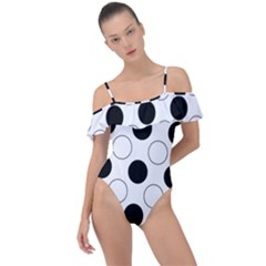 Abstract-polkadot 03 Frill Detail One Piece Swimsuit by nate14shop