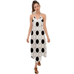 Abstract-polkadot 03 Halter Tie Back Dress 