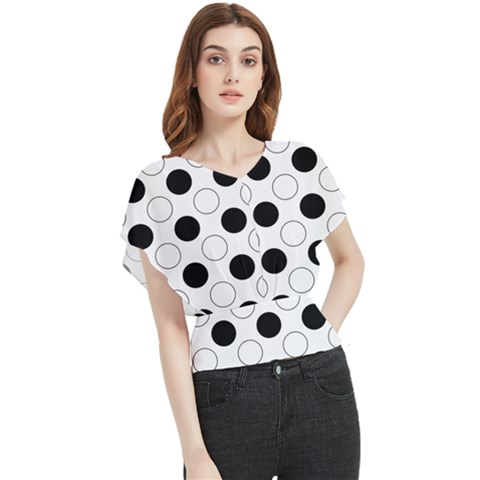 Abstract-polkadot 03 Butterfly Chiffon Blouse by nate14shop