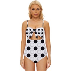 Abstract-polkadot 03 Knot Front One-piece Swimsuit by nate14shop