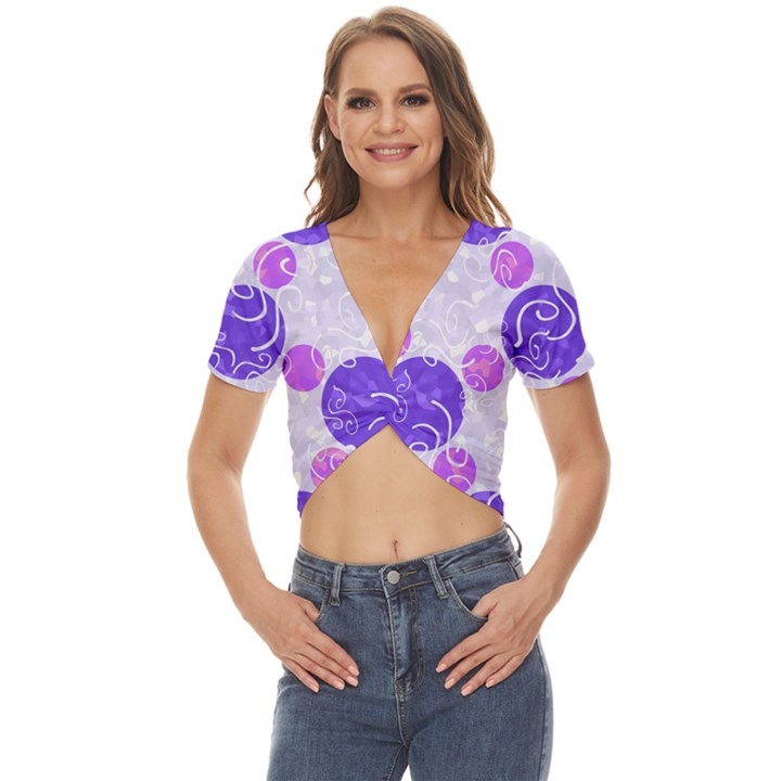 Art-polka Twist Front Crop Top