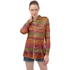 Background-lines Long Sleeve Satin Shirt