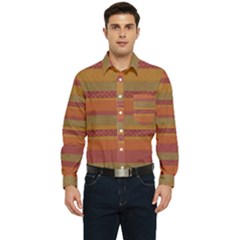 Background-lines Men s Long Sleeve Pocket Shirt 