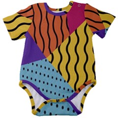 Background-lines-callor Baby Short Sleeve Onesie Bodysuit by nate14shop