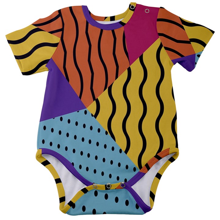 Background-lines-callor Baby Short Sleeve Onesie Bodysuit