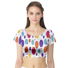 Background-polkadot 01 Short Sleeve Crop Top