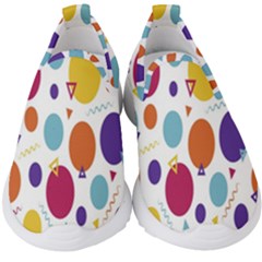 Background-polkadot 01 Kids  Slip On Sneakers