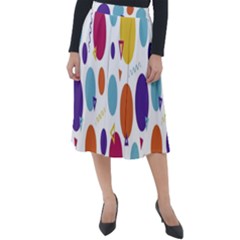 Background-polkadot 01 Classic Velour Midi Skirt  by nate14shop