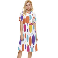 Background-polkadot 01 Button Top Knee Length Dress by nate14shop