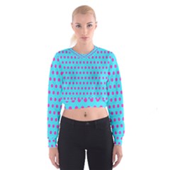 Background-polkadot 02 Cropped Sweatshirt by nate14shop