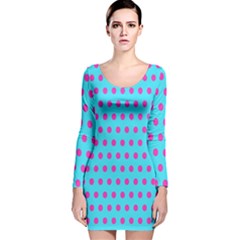 Background-polkadot 02 Long Sleeve Velvet Bodycon Dress