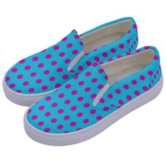 Background-polkadot 02 Kids  Canvas Slip Ons by nate14shop