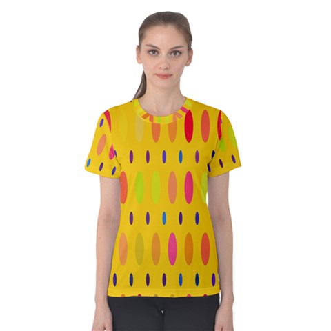 Banner-polkadot-yellow Women s Cotton Tee by nate14shop