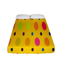 Banner-polkadot-yellow Fitted Sheet (full/ Double Size) by nate14shop