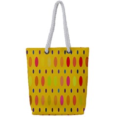 Banner-polkadot-yellow Full Print Rope Handle Tote (small) by nate14shop