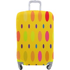 Banner-polkadot-yellow Luggage Cover (large) by nate14shop