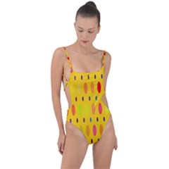 Banner-polkadot-yellow Tie Strap One Piece Swimsuit