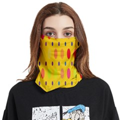 Banner-polkadot-yellow Face Covering Bandana (two Sides) by nate14shop