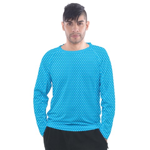 Blue,polkadots,polka Men s Long Sleeve Raglan Tee by nate14shop