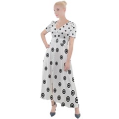 Circle Button Up Short Sleeve Maxi Dress by nate14shop