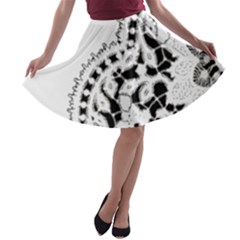 Im Fourth Dimension Black White 3 A-line Skater Skirt by imanmulyana