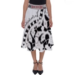 Im Fourth Dimension Black White 3 Perfect Length Midi Skirt