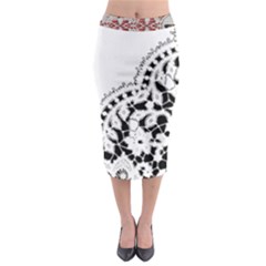 Im Fourth Dimension Black White 3 Midi Pencil Skirt