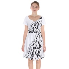 Im Fourth Dimension Black White 3 Short Sleeve Bardot Dress by imanmulyana