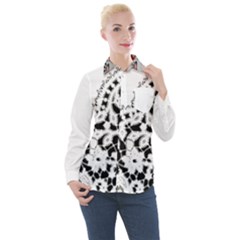 Im Fourth Dimension Black White 3 Women s Long Sleeve Pocket Shirt