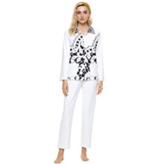 Im Fourth Dimension Black White 3 Womens  Long Sleeve Velvet Pocket Pajamas Set