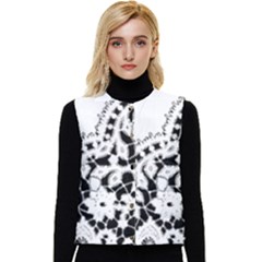 Im Fourth Dimension Black White 3 Women s Short Button Up Puffer Vest