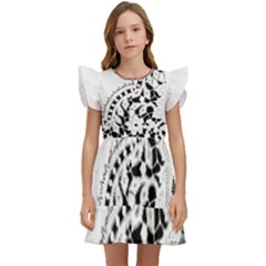 Im Fourth Dimension Black White 3 Kids  Winged Sleeve Dress by imanmulyana