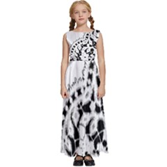 Im Fourth Dimension Black White 3 Kids  Satin Sleeveless Maxi Dress