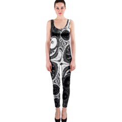 Im Fourth Dimension Black White 4 One Piece Catsuit