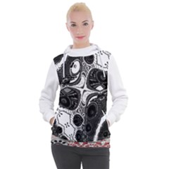 Im Fourth Dimension Black White 4 Women s Hooded Pullover by imanmulyana