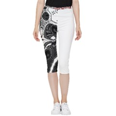 Im Fourth Dimension Black White 4 Inside Out Lightweight Velour Capri Leggings  by imanmulyana