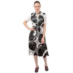 Im Fourth Dimension Black White 4 Keyhole Neckline Chiffon Dress by imanmulyana